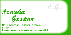 aranka gaspar business card