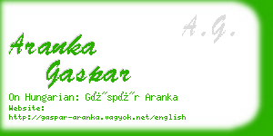 aranka gaspar business card